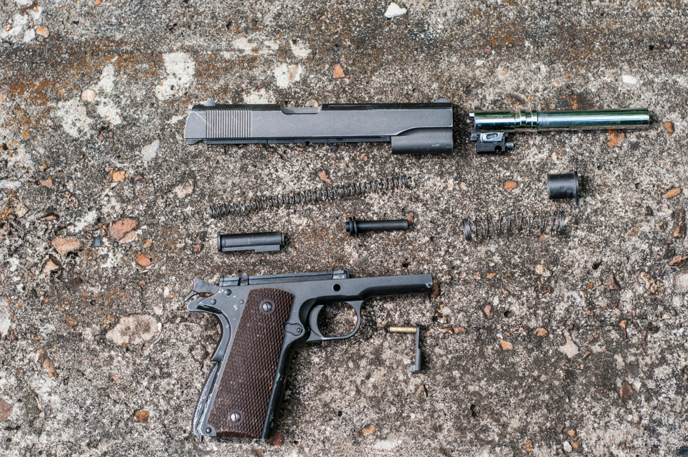 Field Stripped 1911 Handgun