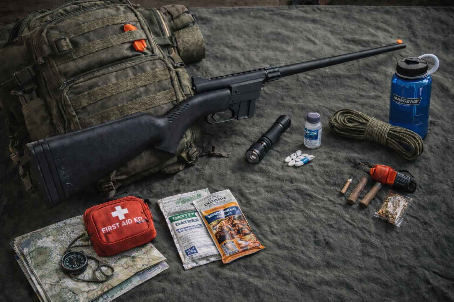 Backpacking setup with Henry AR-7 (AI)