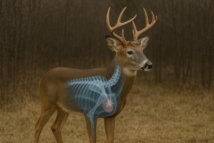 X ray image of vital area on deer