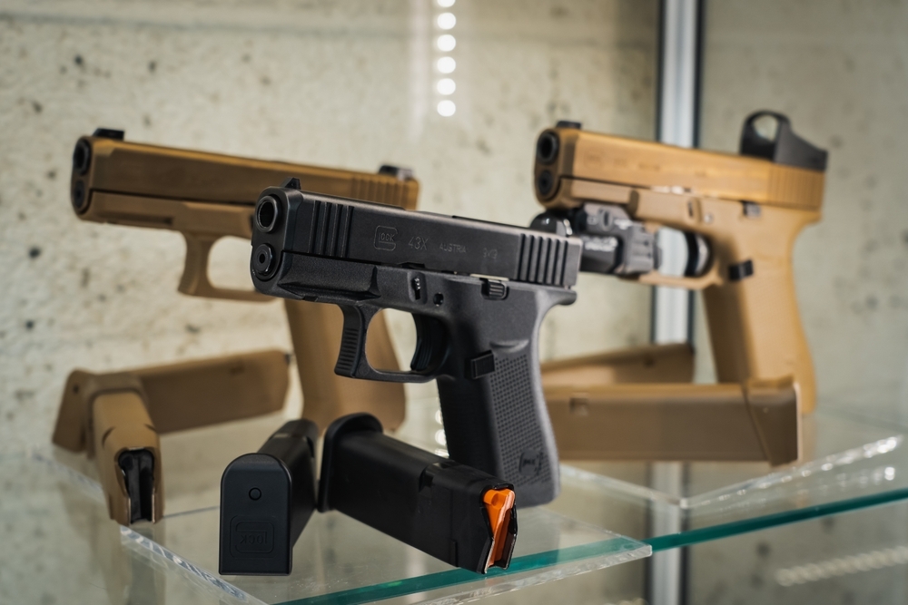 Glock Models Displayed on a table