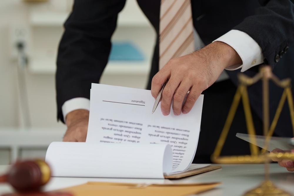 Legal Document being reviewed