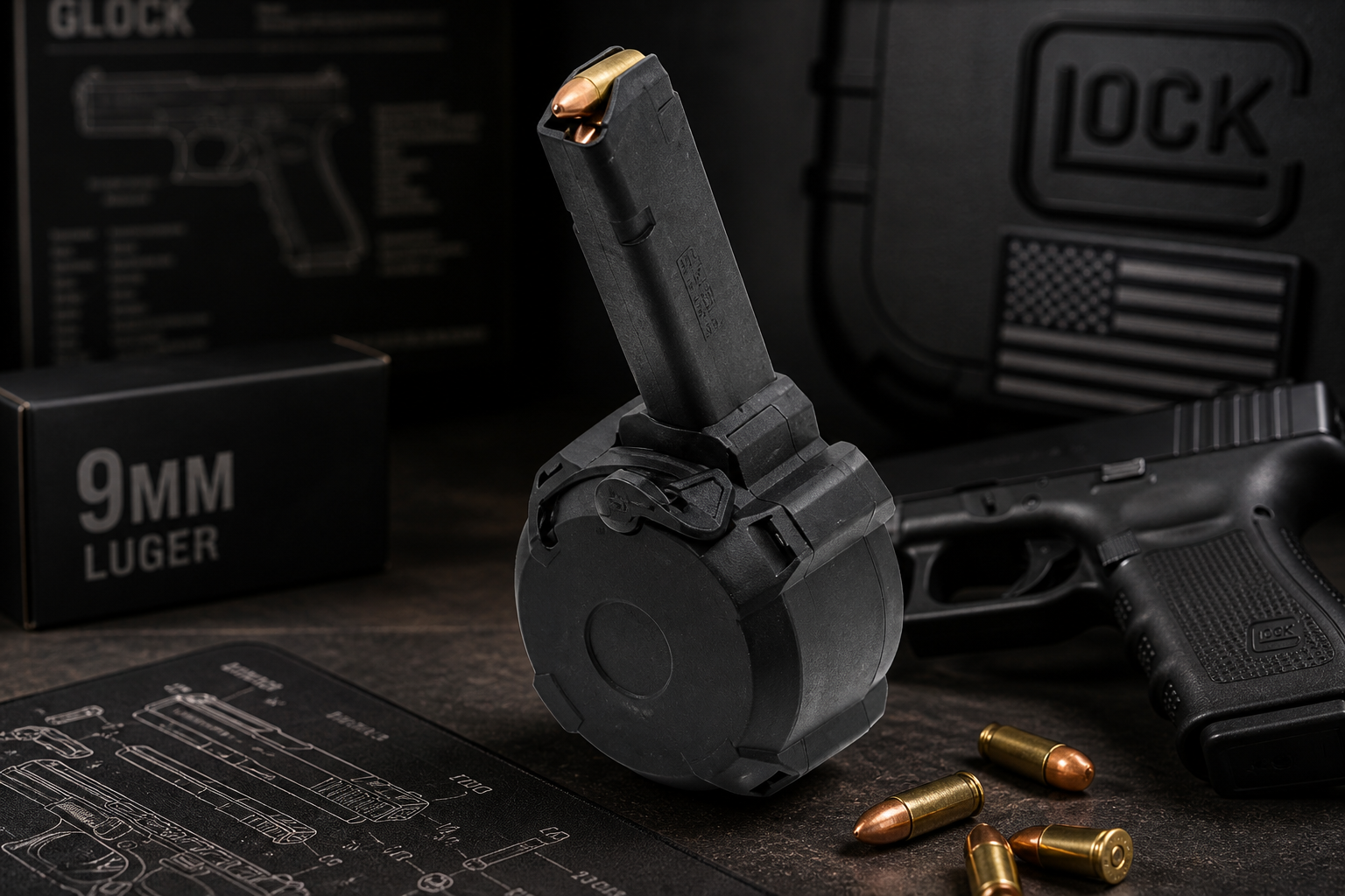 Magpul PMAG D-50 GL9 for Glock 9mm handguns