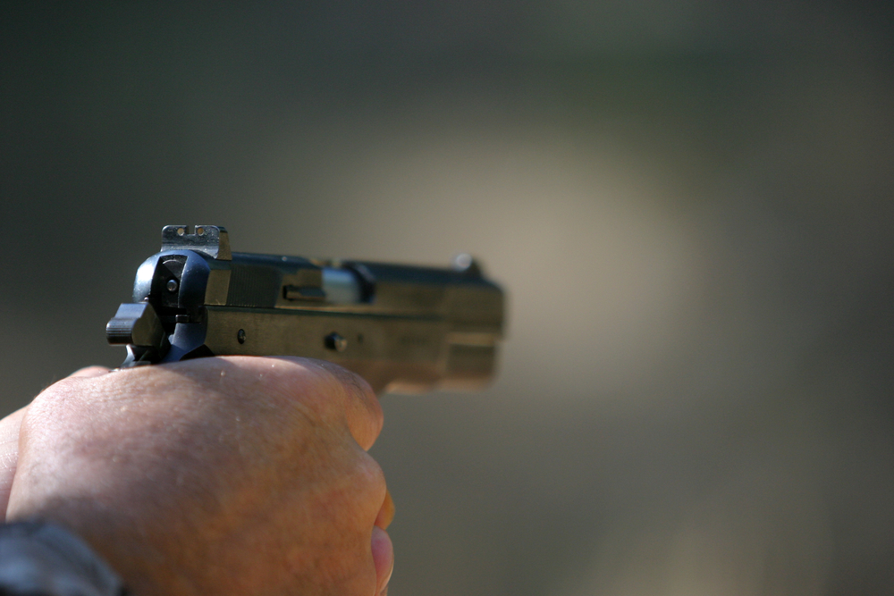1911 being fired on the range