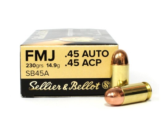 Sellier & Bellot 45 ACP Ammunition SB45A 230 Grain