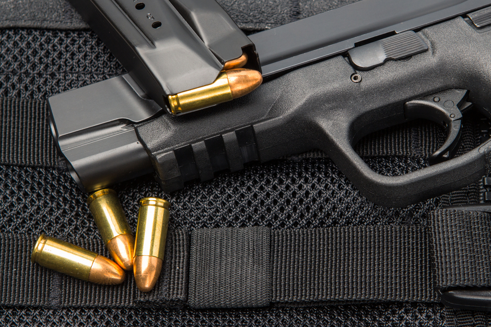 Handgun laying on table
