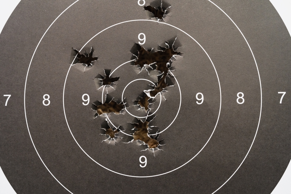 Target with shot placements